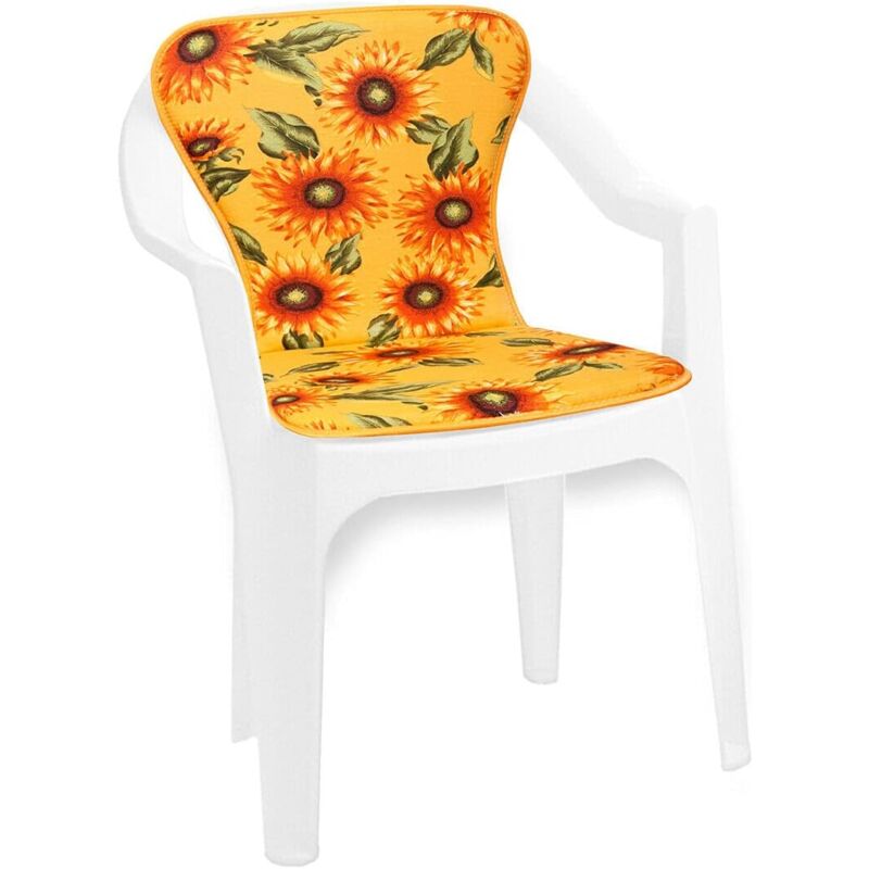 foto del prodotto emmevi mv s.p.a. cuscino sedia poltrona morbido girasoli coprisedia interno esterno bar dehor 100 made in italy giallo