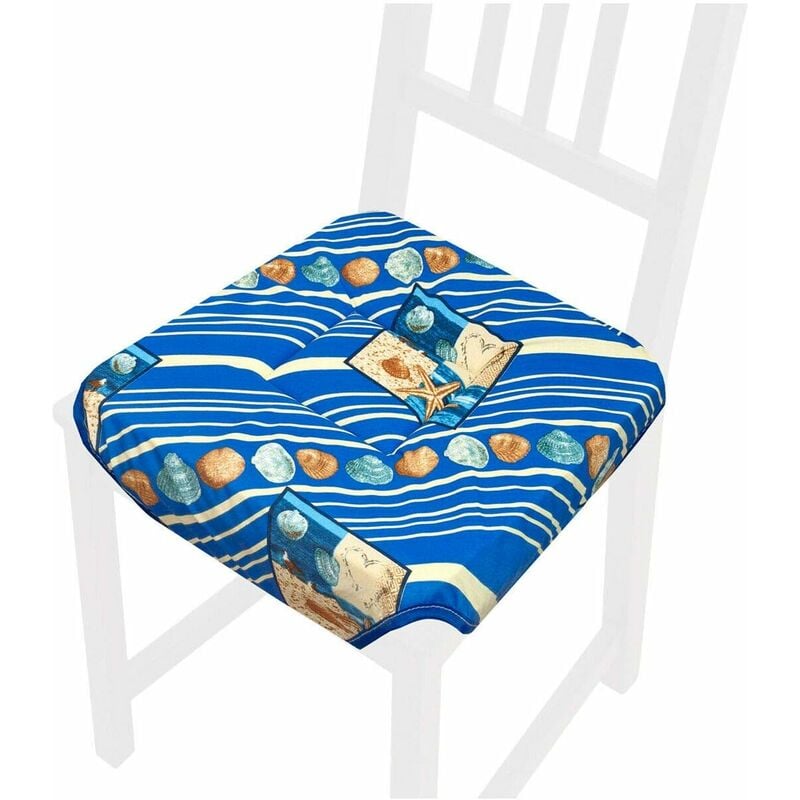 foto del prodotto emmevi mv s.p.a. cuscino sedia universale cotone lavabile coprisedia morbido a righe marino 100 made in italy blu