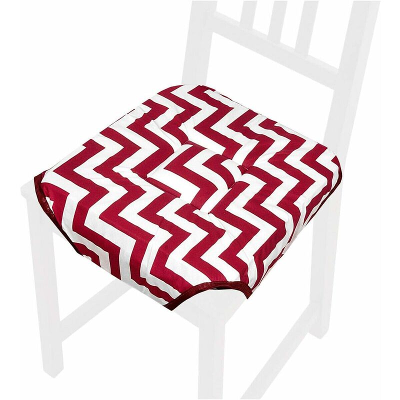 foto del prodotto emmevi mv s.p.a. cuscino sedia universale cotone lavabile coprisedia morbido a righe zig zag 100 made in italy rosso