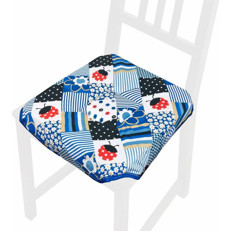 foto del prodotto emmevi mv s.p.a. cuscino sedia universale cotone lavabile coprisedia morbido coccinella 100 made in italy blu