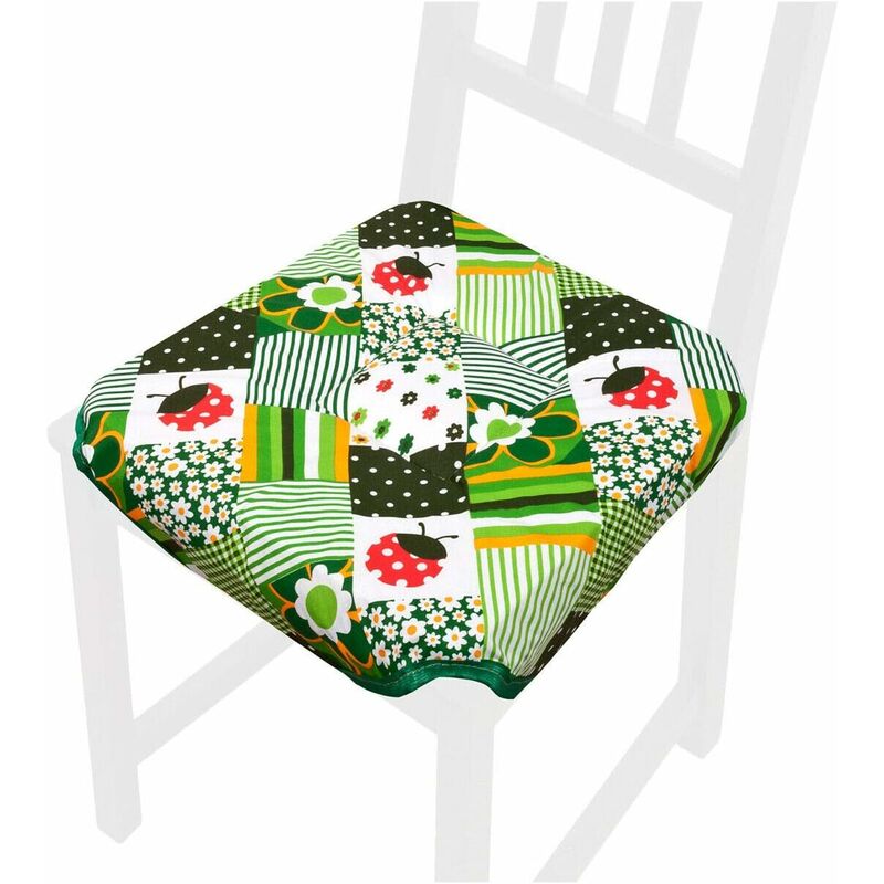 foto del prodotto emmevi mv s.p.a. cuscino sedia universale cotone lavabile coprisedia morbido coccinella 100 made in italy verde