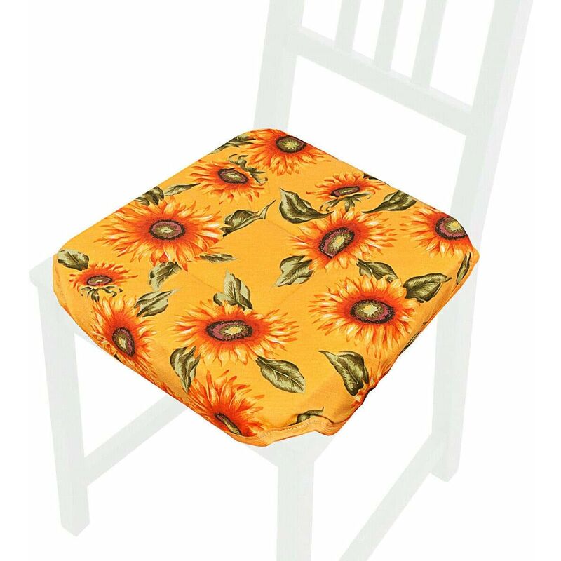 foto del prodotto emmevi mv s.p.a. cuscino sedia universale cotone lavabile coprisedia morbido girasoli 100 made in italy giallo