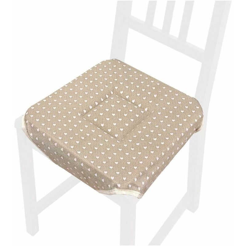 foto del prodotto emmevi mv s.p.a. cuscino sedia universale cotone lavabile coprisedia morbido pois cuori 100 made in italy beige