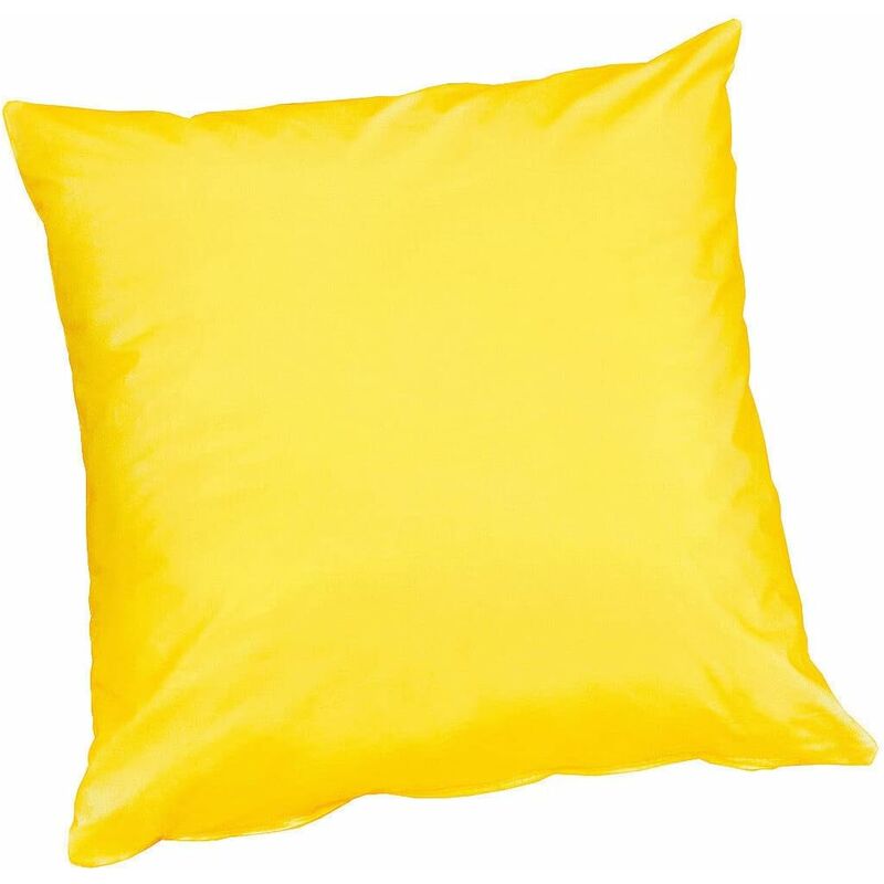 foto del prodotto emmevi mv s.p.a. fodera cuscino cotone lucido 40x40 cm cerniera copricuscino 100 made in italy giallo