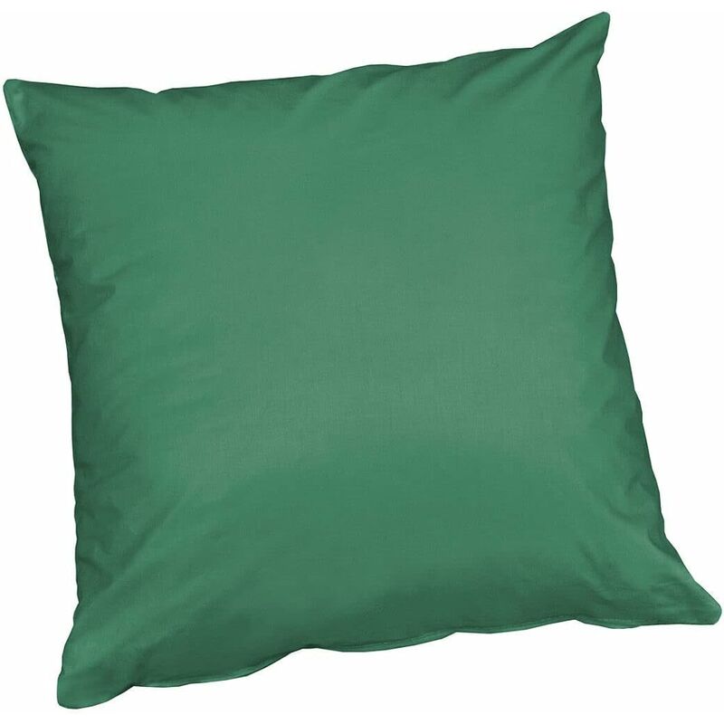 foto del prodotto emmevi mv s.p.a. fodera cuscino cotone lucido 40x40 cm cerniera copricuscino 100 made in italy verde scuro