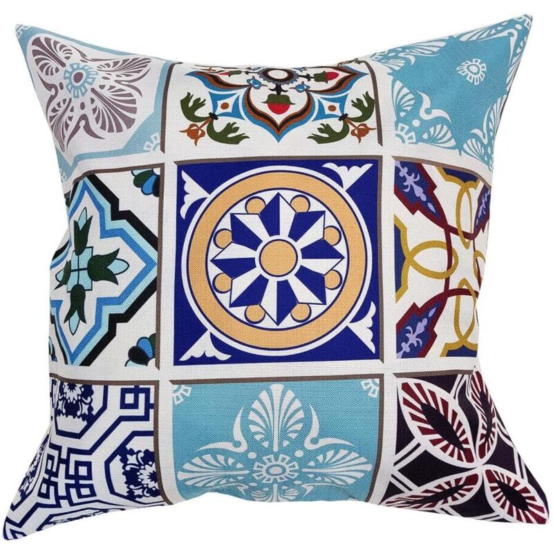 foto del prodotto emmevi mv s.p.a. fodera cuscino divano letto 55x55 cm cerniera federa maiolica copricuscino maiolica a 