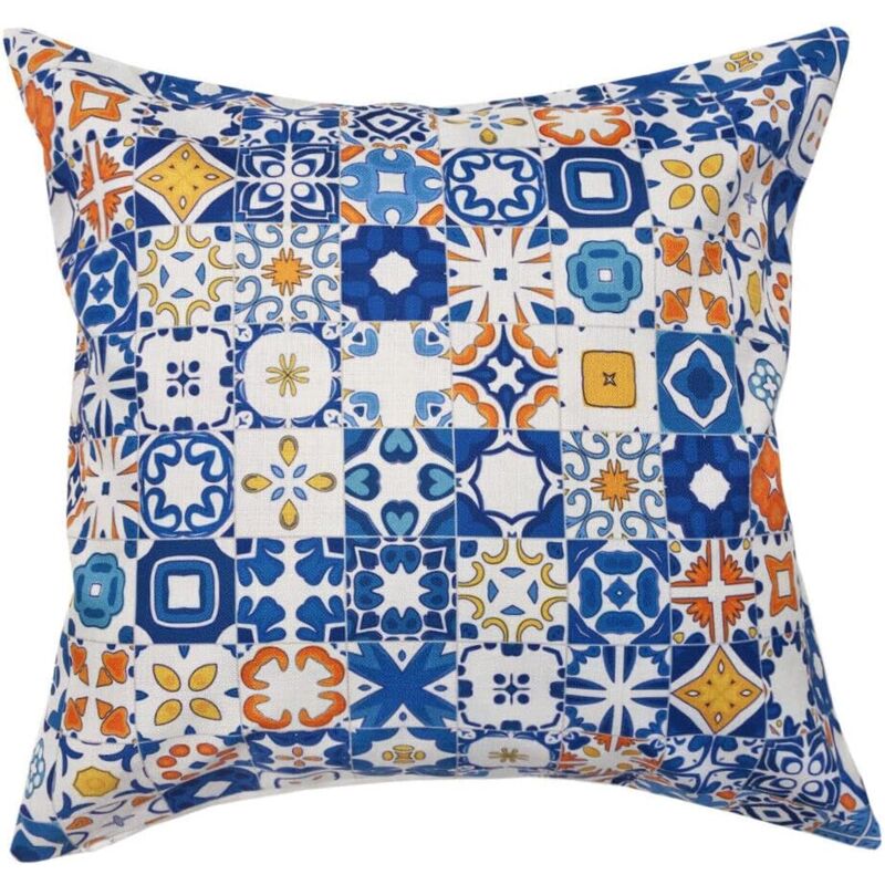 foto del prodotto emmevi mv s.p.a. fodera cuscino divano letto 55x55 cm cerniera federa maiolica copricuscino maiolica c 