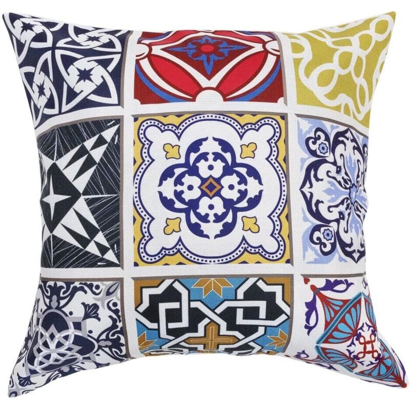 foto del prodotto emmevi mv s.p.a. fodera cuscino divano letto 55x55 cm cerniera federa maiolica copricuscino maiolica d 