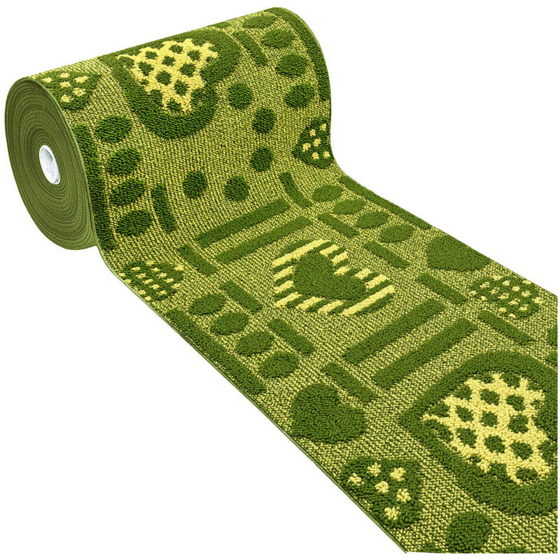foto del prodotto emmevi mv s.p.a. passatoia al metro h57 cm su misura tappeto cucina 3d cuori ingresso casa 100 made in italy verde