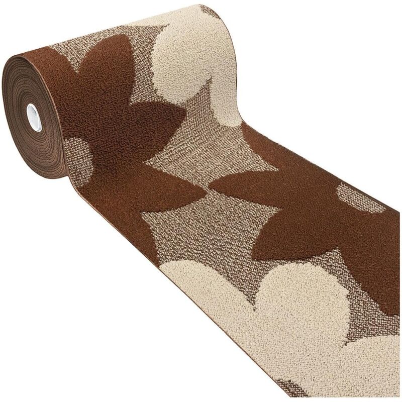 foto del prodotto emmevi mv s.p.a. - passatoia ingresso casa corridoio fiori 3d al metro antiscivolo tappeto aciugapassi su misura - marrone