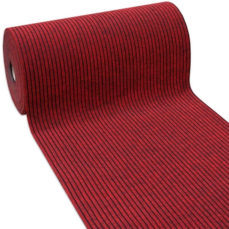 foto del prodotto emmevi mv s.p.a. - passatoia ingresso esterno interno su misura al metro h100 cm tappeto asciugapassi moquette - rosso