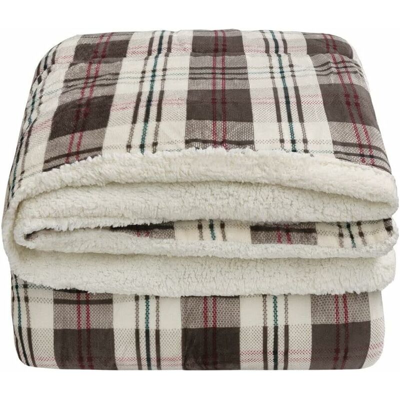 foto del prodotto emmevi mv s.p.a. plaid coperta sherpa pile doppio strato morbida calda vellutata matrimoniale dis.e