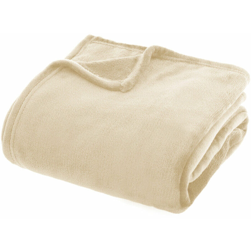 foto del prodotto emmevi mv s.p.a. plaid morbidissimo tinta unita coperta soffice pile caldo letto divano beige 160x210 cm