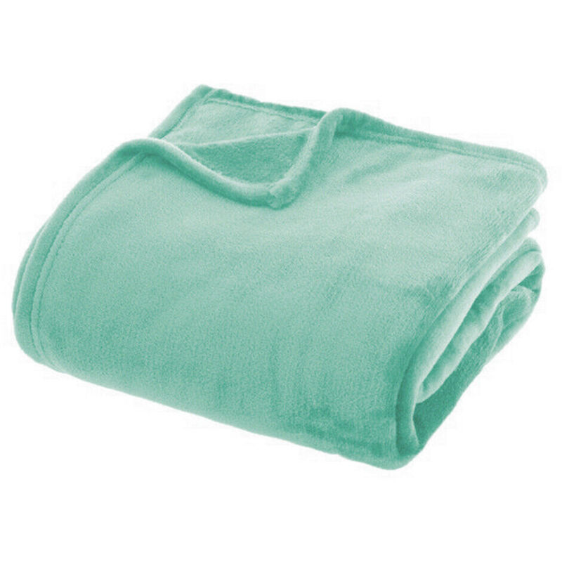foto del prodotto emmevi mv s.p.a. plaid morbidissimo tinta unita coperta soffice pile caldo letto divano verde 160x210 cm