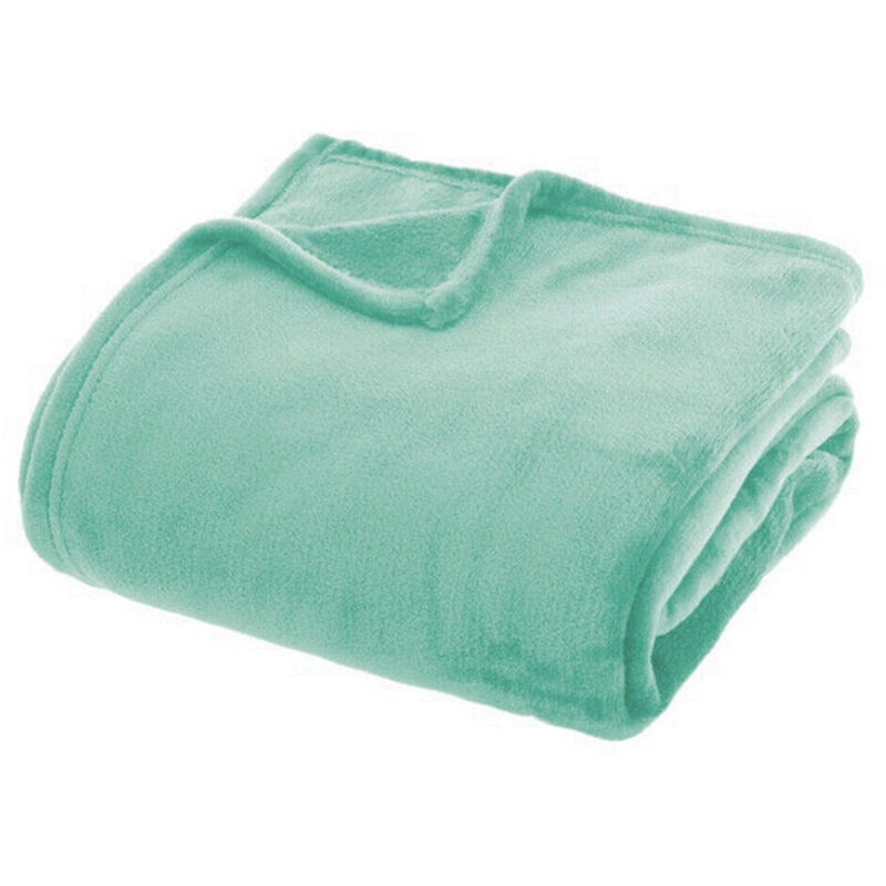foto del prodotto emmevi mv s.p.a. plaid morbidissimo tinta unita coperta soffice pile caldo letto divano verde 210x230 cm