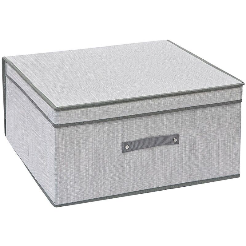 foto del prodotto emmevi mv s.p.a. scatola salvaspazio tessuto rigida pieghevole contenitore vestiti abiti grigio 50x40x25 cm