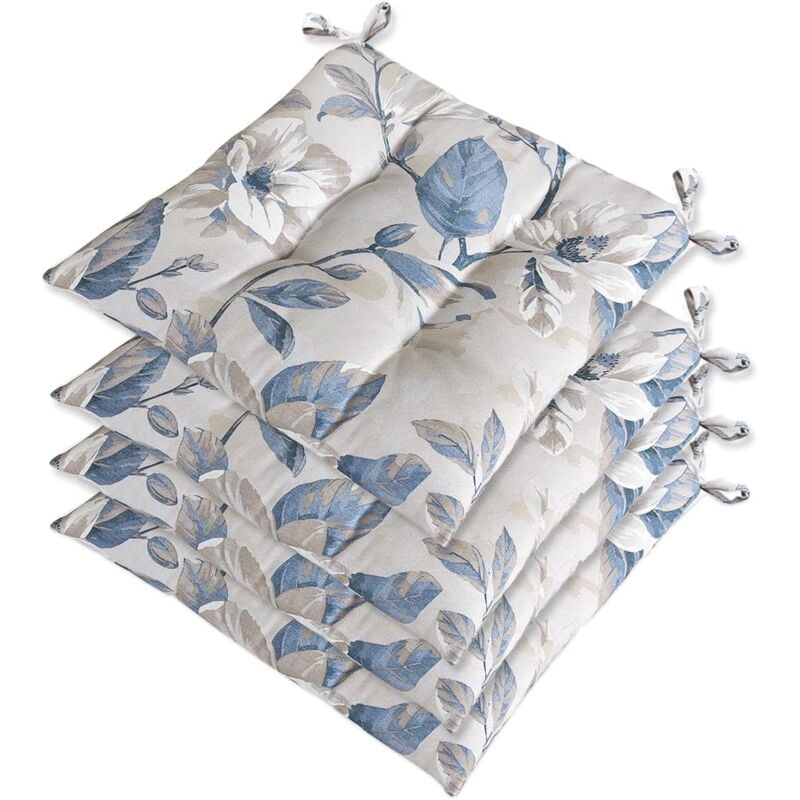 foto del prodotto emmevi mv s.p.a. set 4 cuscini sedia casa shabby chic morbidi imbottiti ovatta universali coprisedie cotone lavabili