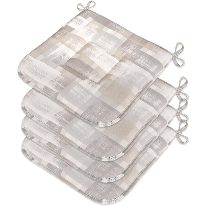 foto del prodotto emmevi mv s.p.a. set 4 cuscini sedia cotone con lacci lavabili morbidi universali coprisedia shabby chic moderno