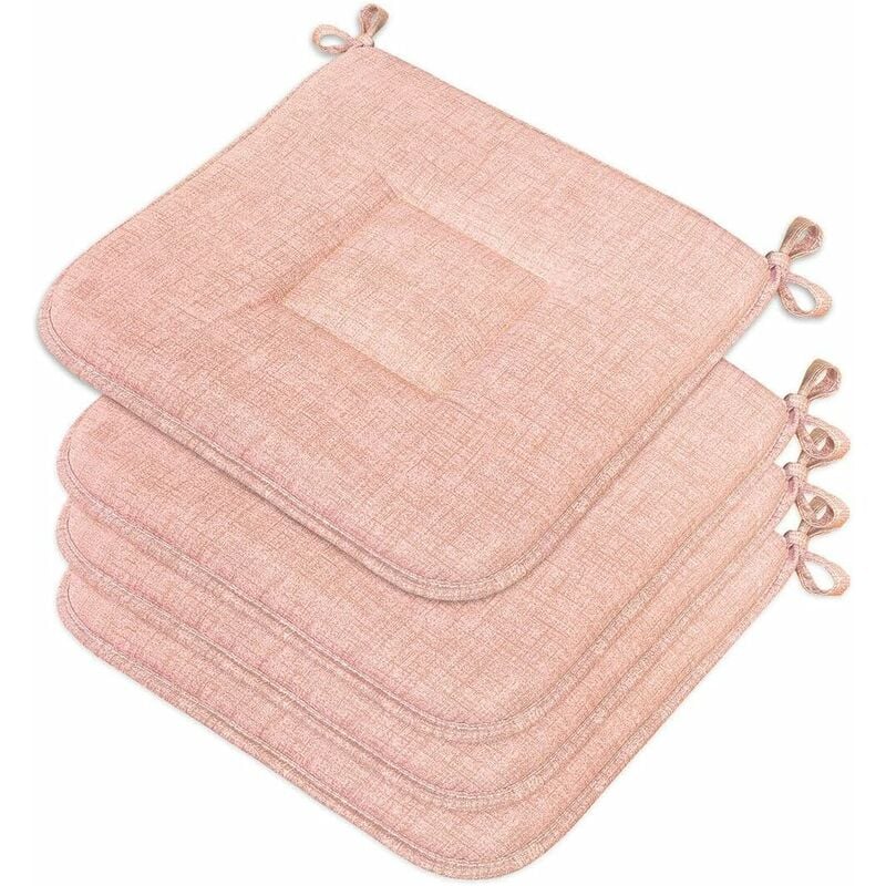 foto del prodotto emmevi mv s.p.a. set 4 cuscini sedia cotone morbidi lavabili universali coprisedia cucina colore pastello rosa