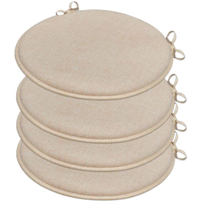 foto del prodotto emmevi mv s.p.a. set 4 cuscini sedia rotondi cotone lavabili morbidi coprisedia tondo tinta unita pastello beige