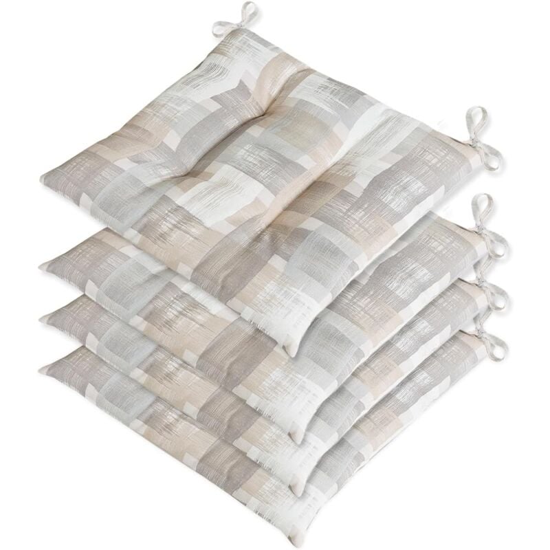 foto del prodotto emmevi mv s.p.a. set 4 cuscini sedia shabby chic morbidi imbottiti ovatta universali coprisedie cotone lavabile