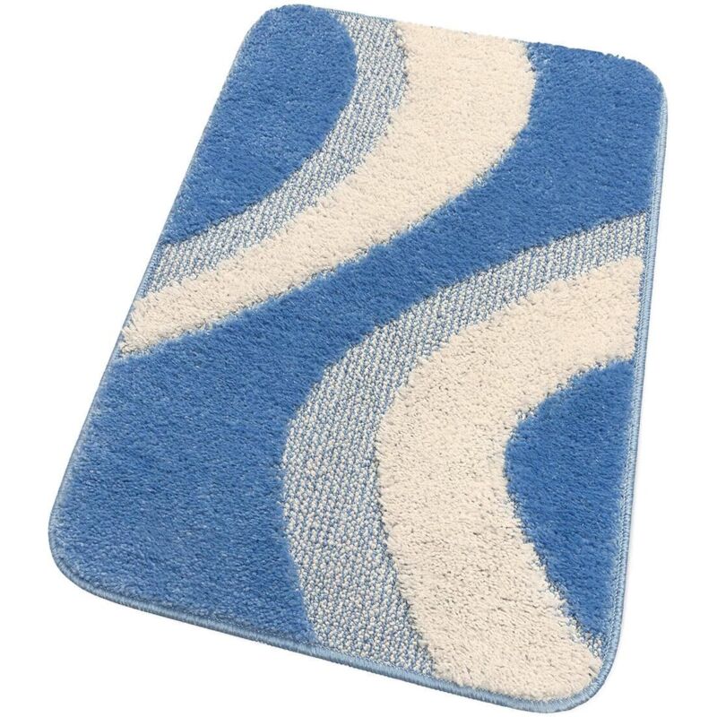 foto del prodotto emmevi mv s.p.a. tappeto bagno 50x110 cm scendi letto 100 made in italy antiscivolo shaggy 3d moderno assorbente azzurro