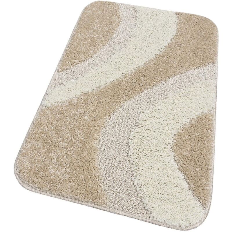 foto del prodotto emmevi mv s.p.a. tappeto bagno 50x110 cm scendi letto 100 made in italy antiscivolo shaggy 3d moderno assorbente beige