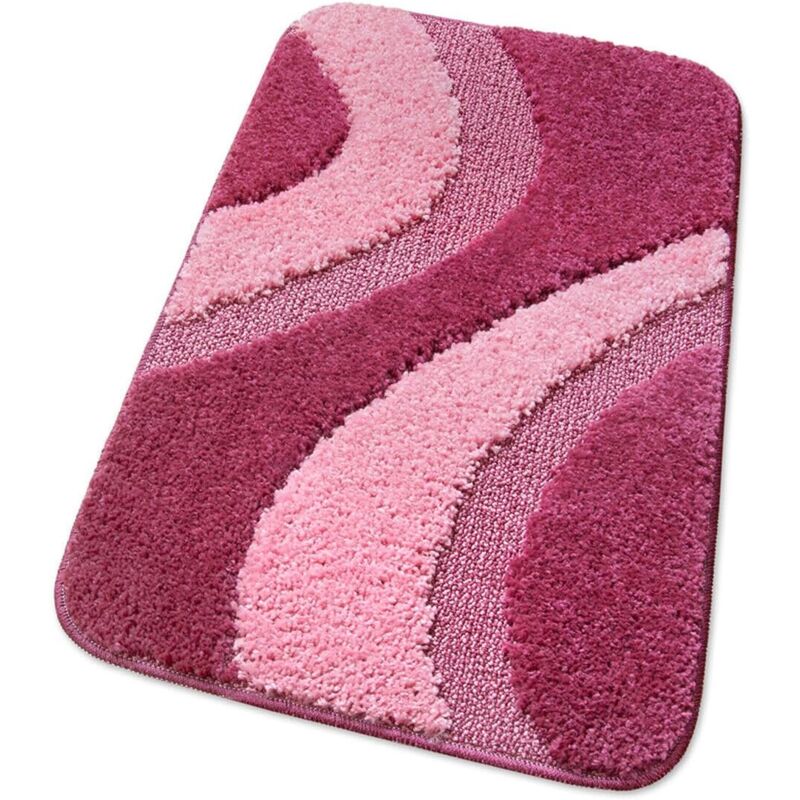 foto del prodotto emmevi mv s.p.a. tappeto bagno 50x110 cm scendi letto 100 made in italy antiscivolo shaggy 3d moderno assorbente porpora