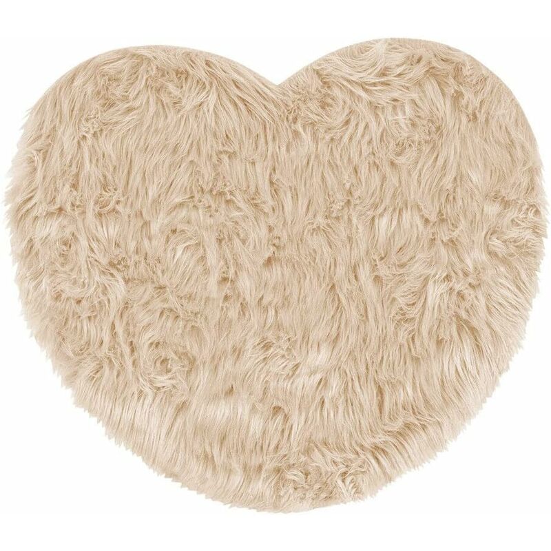 foto del prodotto emmevi mv s.p.a. tappeto bagno camera cuore scendiletto pelo lungo shaggy doccia antiscivolo beige