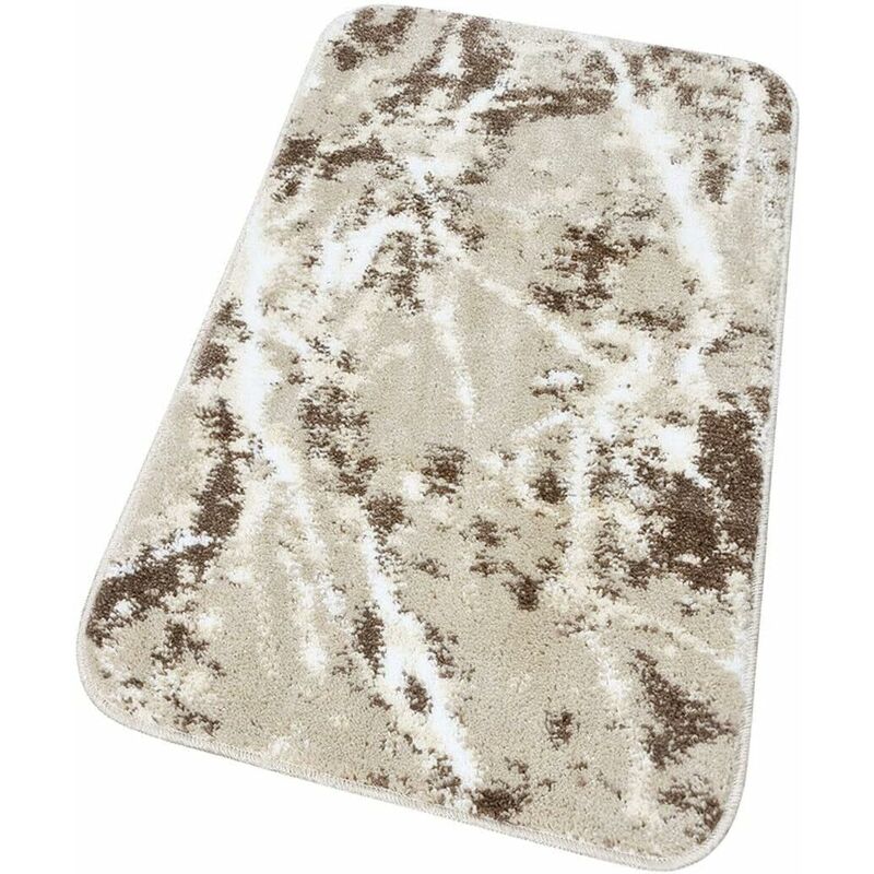 foto del prodotto emmevi mv s.p.a. tappeto bagno camera design marmo moderno morbido antiscivolo scendiletto 100 made in italy beige 60x100 cm