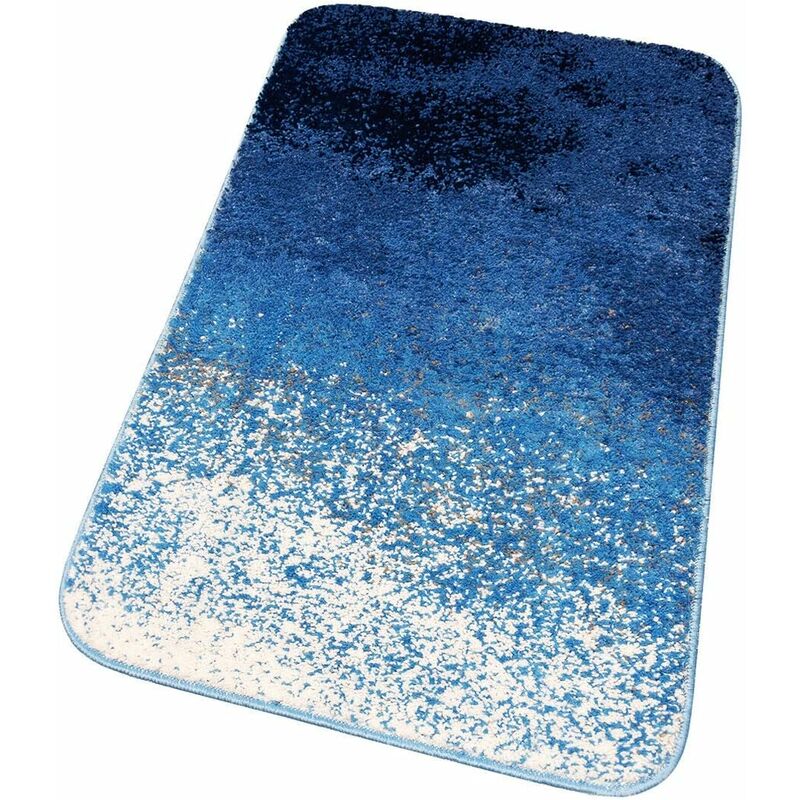 foto del prodotto emmevi mv s.p.a. tappeto bagno camera sfumato moderno morbido antiscivolo scendiletto shaggy 100 made in italy blu 60x100 cm