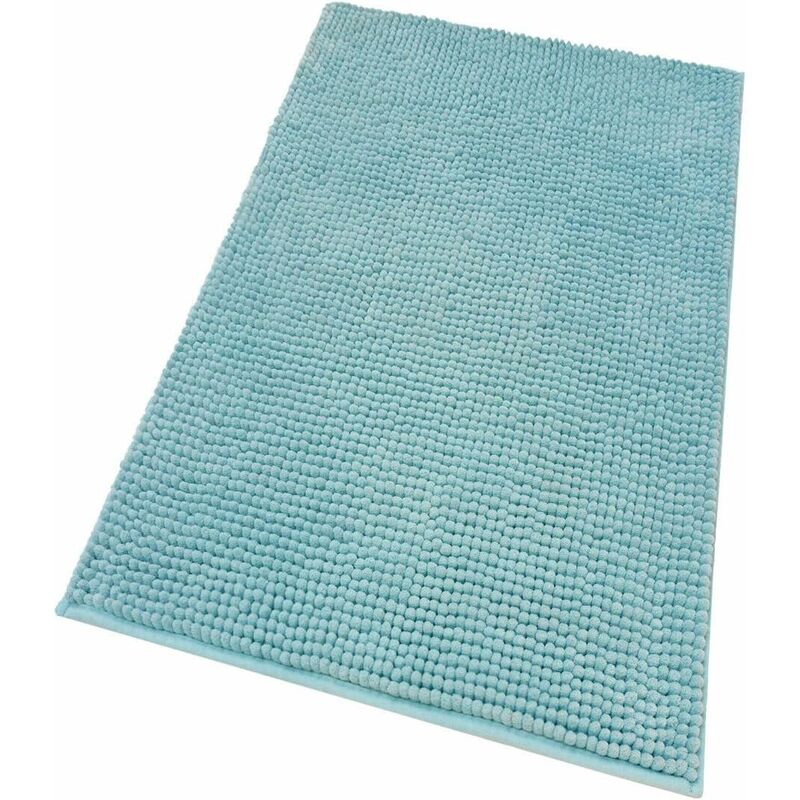 foto del prodotto emmevi mv s.p.a. tappeto bagno confortevole scendiletto morbido antiscivolo camera letto pelo lungo azzurro 50x80 cm