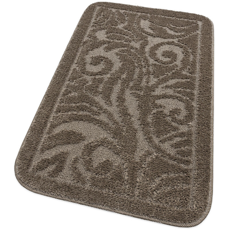 foto del prodotto emmevi mv s.p.a. tappeto bagno damascato scendiletto camera barocca morbido assorbente antiscivolo marrone 50x80 cm