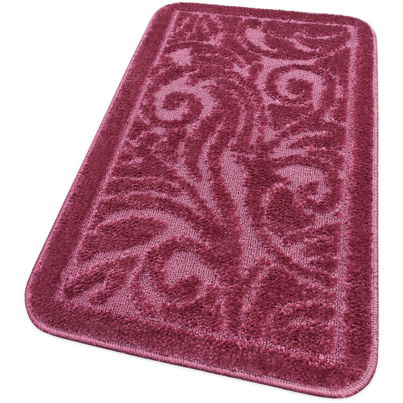 foto del prodotto emmevi mv s.p.a. tappeto bagno damascato scendiletto camera barocca morbido assorbente antiscivolo porpora 50x80 cm