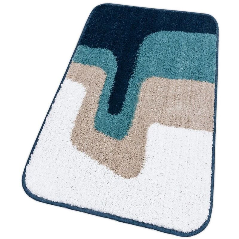 foto del prodotto emmevi mv s.p.a. tappeto bagno doccia scendiletto pelo raso morbido assorbente antiscivolo lavabile blu 50x80 cm