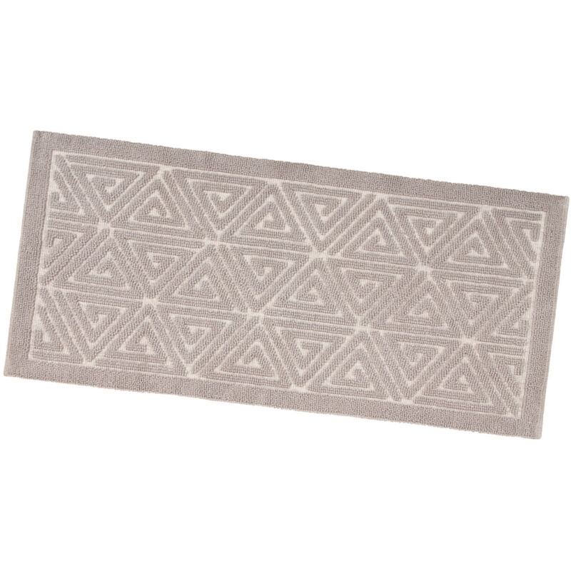 foto del prodotto emmevi mv s.p.a. tappeto bagno greca tinta unita scendiletto morbido puro cotone assorbente antiscivolo 65x150 cm tortora