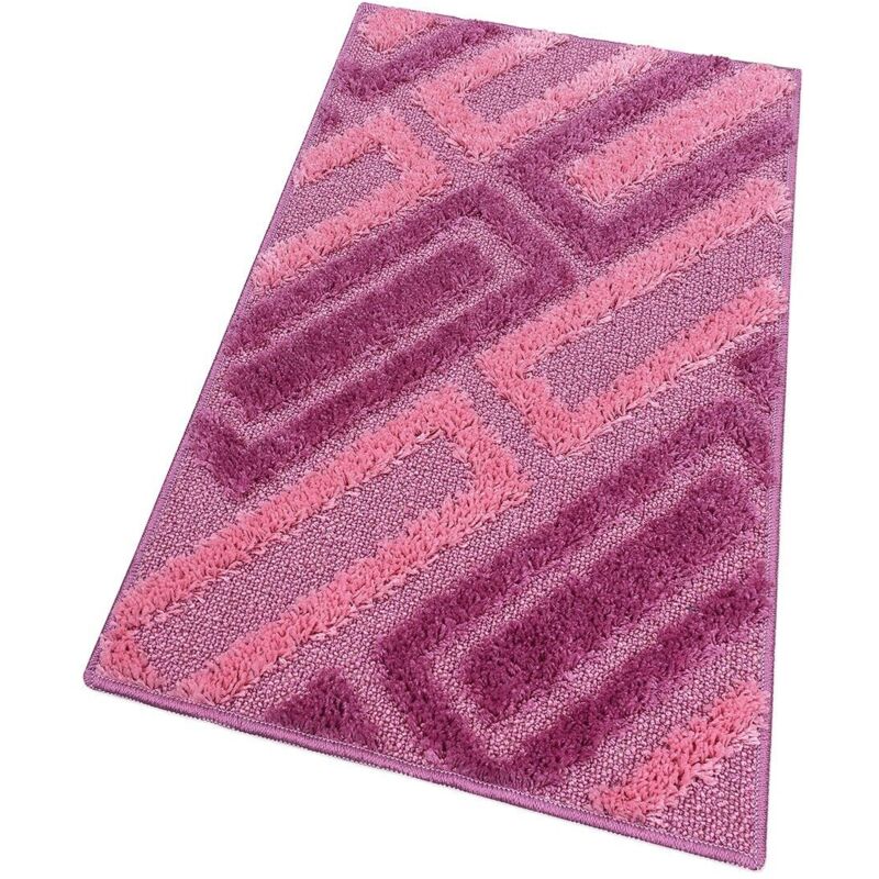 foto del prodotto emmevi mv s.p.a. tappeto bagno moderno morbido soffice assorbente asciugapassi antiscivolo lavabile rosa 50x110 cm