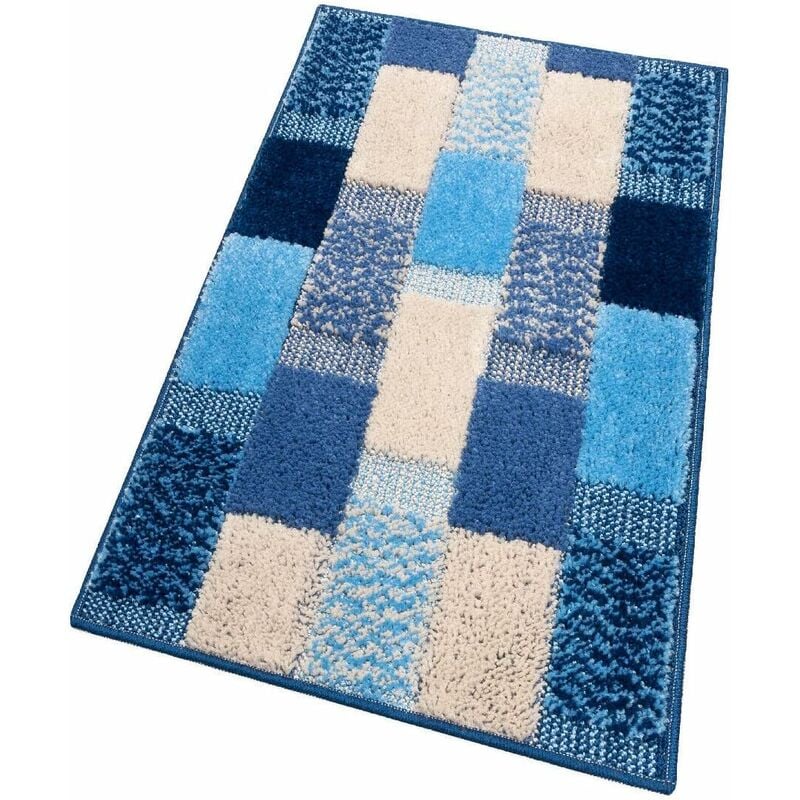 foto del prodotto emmevi mv s.p.a. tappeto bagno moderno soffice antiscivolo assorbente scendiletto doccia 100 made in italy blu 60x140 cm