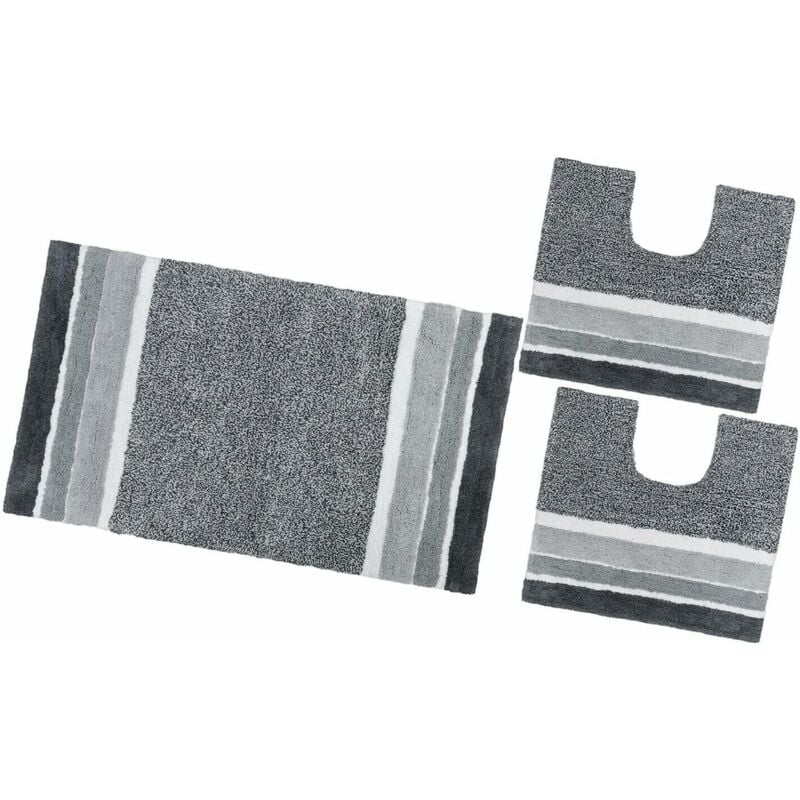 foto del prodotto emmevi mv s.p.a. tappeto bagno parure puro cotone antiscivolo morbido colori vivaci 100 made in italy grigio