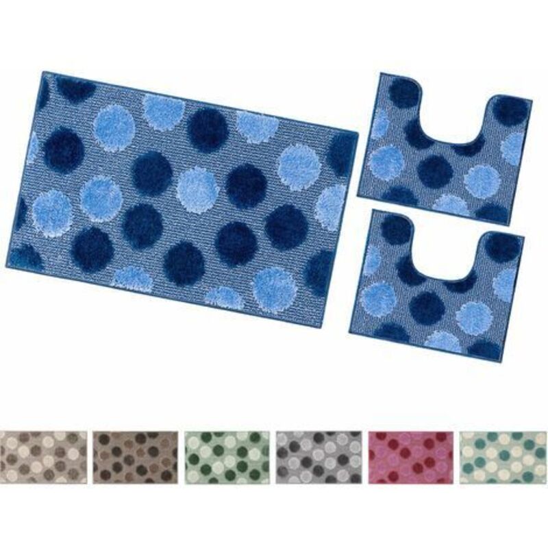 foto del prodotto emmevi mv s.p.a. - tappeto bagno parure set 3 pezzi soffice 100 made in italy antiscivolo shaggy 3d moderno assorbente - porpora