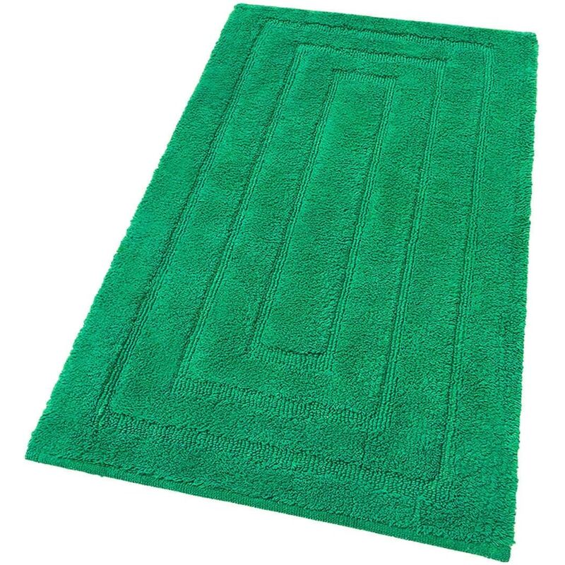foto del prodotto emmevi mv s.p.a. tappeto bagno puro cotone elegante lussuoso morbido scendiletto antiscivolo 100 made in italy verde 50x110 cm