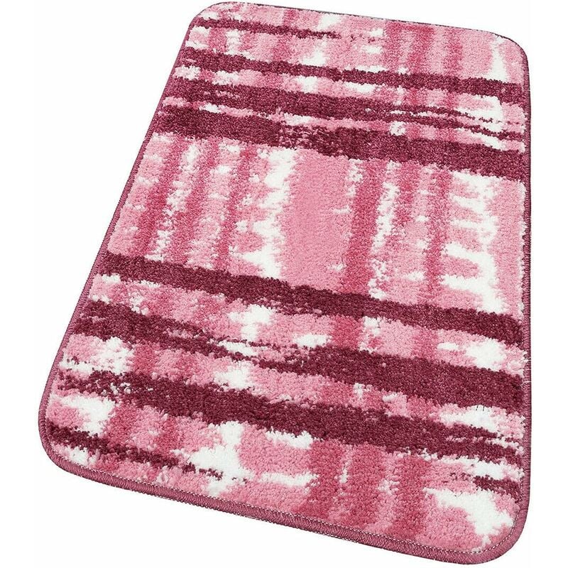 foto del prodotto emmevi mv s.p.a. tappeto bagno striato moderno morbido antiscivolo scendiletto doccia 100 made in italy rosa 50x80 cm