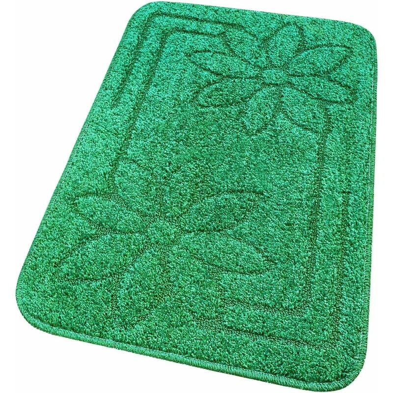 foto del prodotto emmevi mv s.p.a. tappeto bagno tinta unita antiscivolo assorbente scendiletto 100 made in italy verde 50x80 cm
