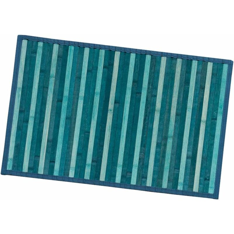 foto del prodotto emmevi mv s.p.a. tappeto bamboo legno stuoia cucina bagno camera degrad tovaglietta colazione retro antiscivolo blu 30x43 cm