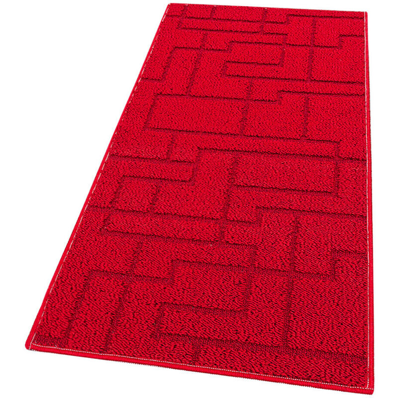 foto del prodotto emmevi mv s.p.a. tappeto casa cucina 3d tinta unita design geometrico moderno assorbente antiscivolo bordeaux 50x80 cm