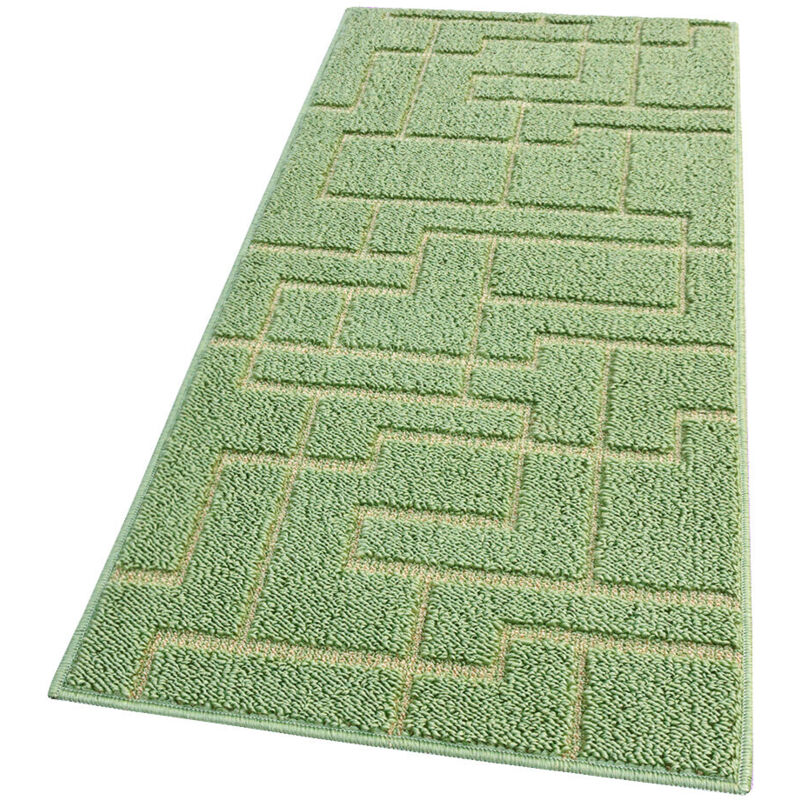 foto del prodotto emmevi mv s.p.a. tappeto casa cucina 3d tinta unita design geometrico moderno assorbente antiscivolo verde 50x80 cm