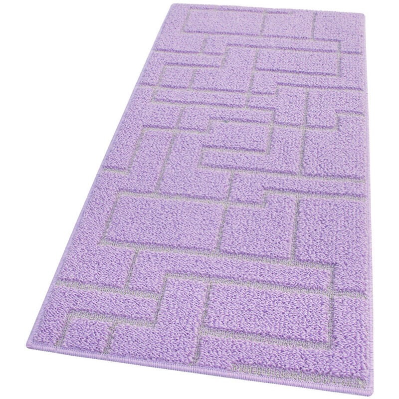 foto del prodotto emmevi mv s.p.a. tappeto casa cucina 3d tinta unita design geometrico moderno assorbente antiscivolo viola 50x145 cm