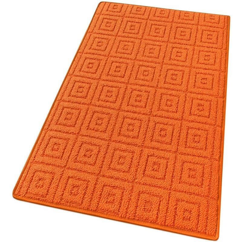 foto del prodotto emmevi mv s.p.a. tappeto cucina 3d arancione 100 made in italy antiscivolo tinta unita lavabile morbido assorbente in varie misure 50x100 cm