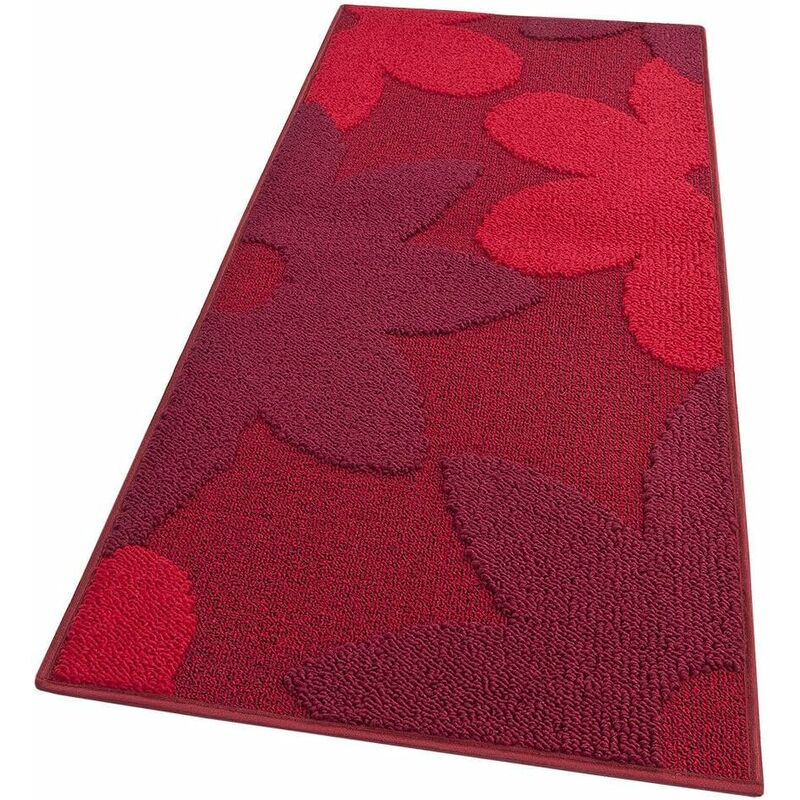 foto del prodotto emmevi mv s.p.a. tappeto cucina 3d fiore tridimensionale morbido bordato moderno corsia antiscivolo bordeaux 50x90 cm