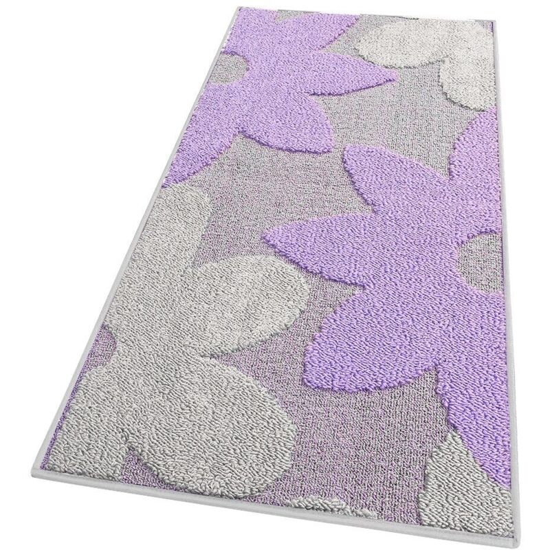foto del prodotto emmevi mv s.p.a. tappeto cucina 3d fiore tridimensionale morbido bordato moderno passatoia antiscivolo viola 57x270 cm
